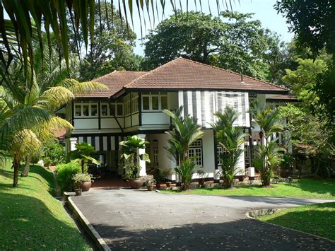 british colonial black  white bungalow singapore  singapore home pinterest