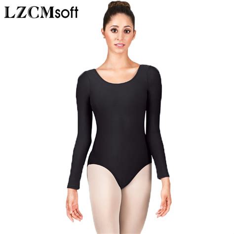 buy lzcmsoft women scoop neck long sleeve leotard