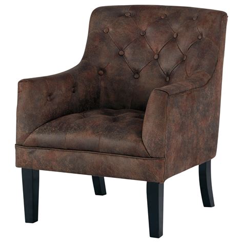 ashley signature design drakelle tufted accent chair  distressed