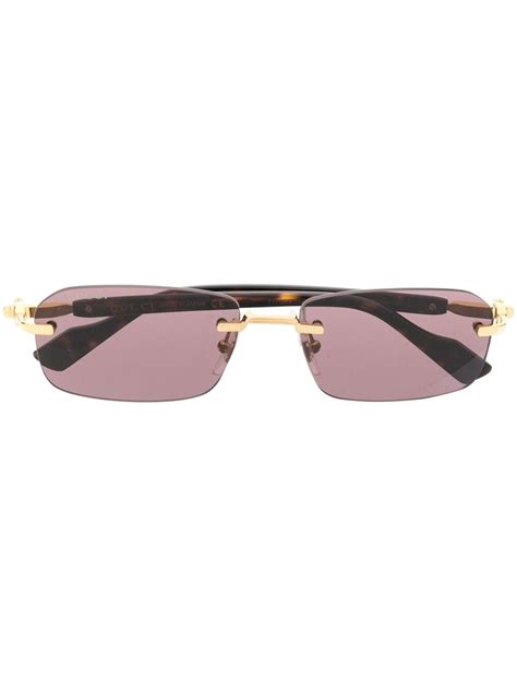 gucci eyewear rimless rectangle frame sunglasses farfetch