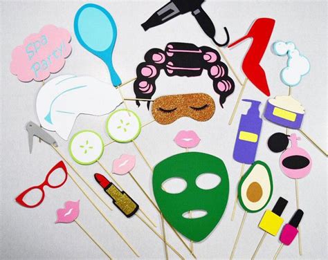 spa party photo booth props spa girl photobooth props spa etsy spa