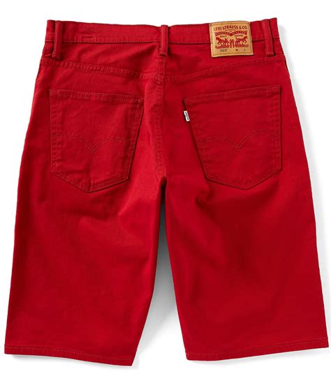 Levis 569 Loose Straight Fit 12 1 2 Inseam Denim Jean Shorts In Red