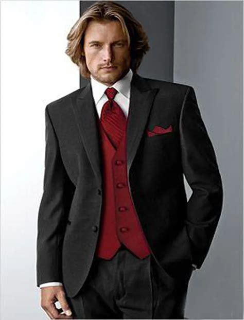 classic black groom tuxedos  custom  wedding suits peaked lapel groomsmen prom jacket