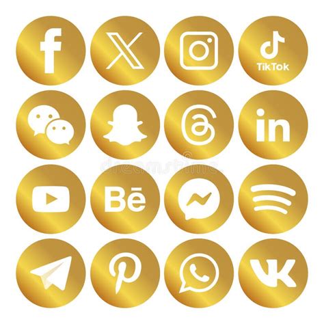 Social Media Icons X Stock Illustrations – 107 Social Media Icons X