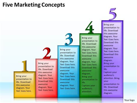 1013 Business Ppt Diagram Five Marketing Concepts Powerpoint Template