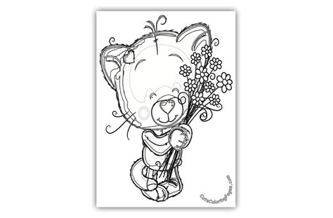 cute kitten  flowers coloring page cats coloring pages