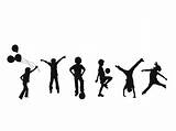 Silhouette Playing Children Kids Child Clipart Clip Outline Kid Vector Play Cliparts Outside Exercise Physical Silhouettes Games Family Projects Clipartpanda sketch template