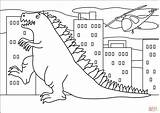 Godzilla Dibujos Gordo Supercoloring Zilla sketch template