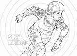 Roller Derby Coloring Color Kickstarter Less Little Now sketch template