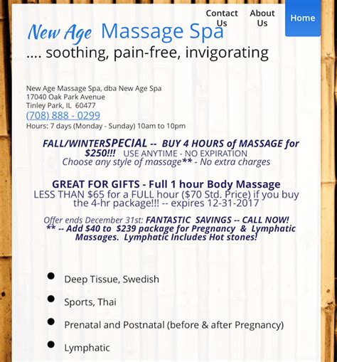 age massage spa  tinley park  review