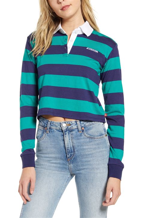 dickies stripe crop rugby shirt nordstrom workwear brands shirts women fashion rugby shirt