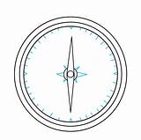 Compass Draw Drawing Easy Step Lines sketch template