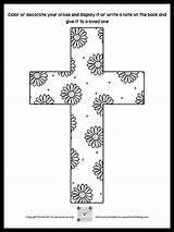 Coloring Cross Printable Flowers Pages Crosses sketch template