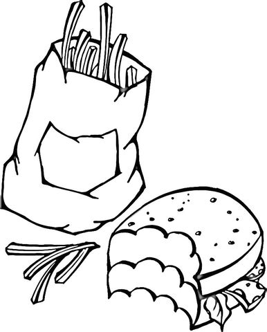 fast food coloring page supercoloringcom