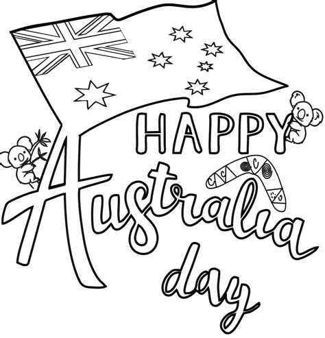 coloring pages day australia print holiday pictures