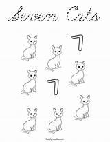 Coloring Cats Seven Cursive Built California Usa sketch template