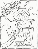 Coloring Summer Pages Kindergarten sketch template