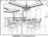 Dining Table Coloring Pages Room Getcolorings Interior Designs Getdrawings sketch template
