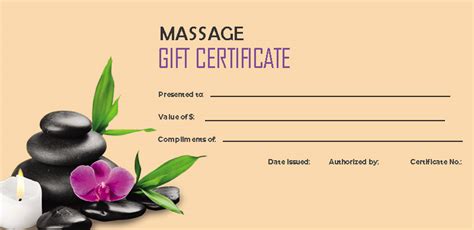10 Massage T Certificate Template Free Psd Template