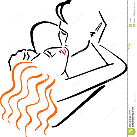vector illustration kissing men and women royalty free