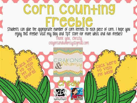 corn counting freebie crayons  whimsy