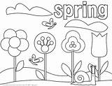 Spring Coloring Pages Flowers Printable Themed Getcolorings Fresh Getdrawings sketch template