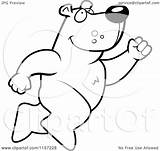 Bear Leap Taking Clipart Coloring Cartoon Vector Outlined Cory Thoman Royalty sketch template