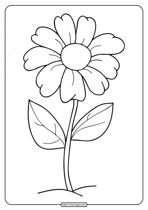 printable simple flower coloring pages