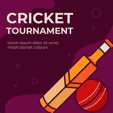 cricket tournament poster  vector art  vecteezy