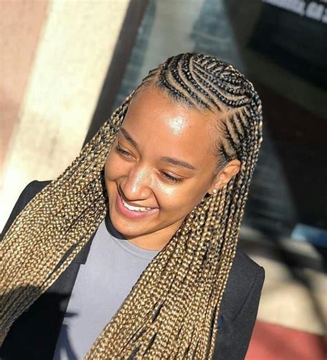 Top African Hairstyles On Instagram Half Cornrows Half Box Braids