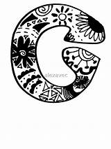 Zentangle Letter Hipster Redbubble sketch template