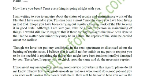 landlord letter  tenant  cleaning repairs maintenance