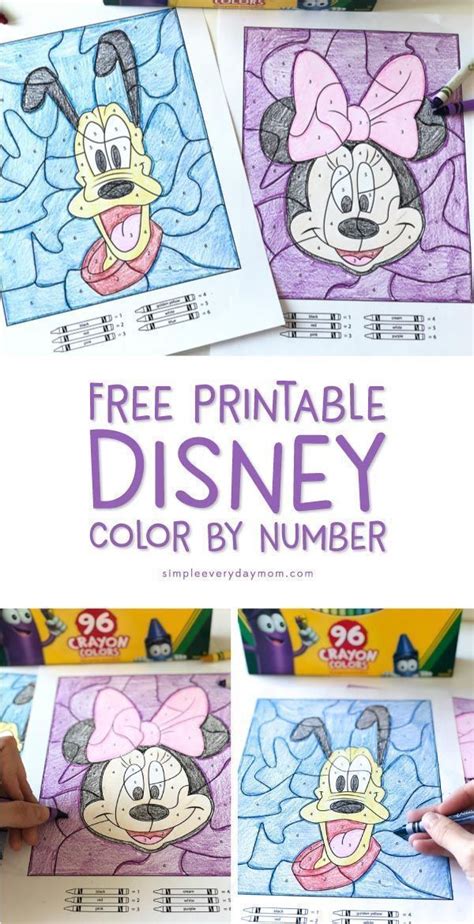 disney color  number printables    printable