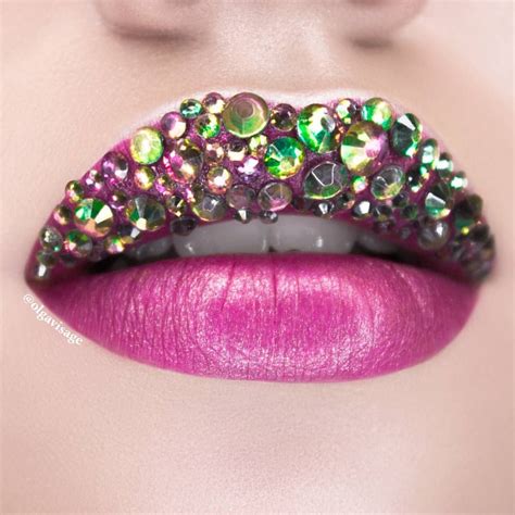 Pink Lips W Sequins Lip Art Makeup Lipstick Art Kiss Makeup Lip