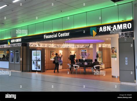 abn amro bank financial center schiphol international airport amsterdam netherlands stock photo