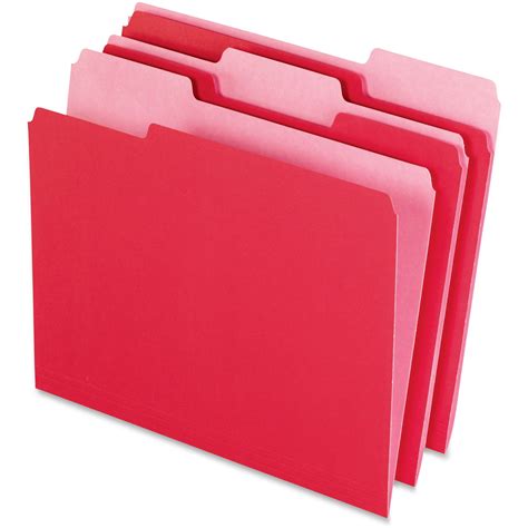 pendaflex pfxred  tone color file folders  box red