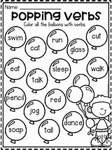 Worksheet Grade Nouns Coloring Grammar Verbs Worksheets Noun Adjectives Verb Kindergarten Color First Activities Packet Pages Teacherspayteachers Balloons sketch template