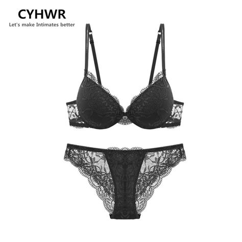 Cyhwr Sexy Underwear Satin Lace Thin Cup Lingerie Embroidery Bra Sets