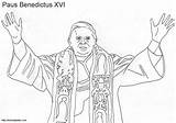 Xvi Coloring Pope Benedict Benedicto Papa Catholic Pages sketch template