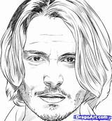 Depp Johnny Draw Drawing Drawings Step Dragoart Portrait Pencil People Sketches sketch template