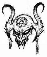Skull Drawings Satanic Demon Drawing Satan Mark Devil Deviantart Patten Skulls Head Draw Tattoo Scary Dark Sketches Badass Clip Cool sketch template