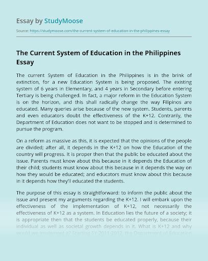 position paper  education   philippines  argument