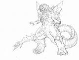 Godzilla Coloring Space Pages Mechagodzilla Drawing Deviantart Vs Ghidorah King Drawings Colouring Getdrawings Sketch Sheet Kids Print Shin Sheets 2000 sketch template