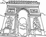 Arco Triunfo Colorear Monumentos Laminas Parigi Relacionados sketch template