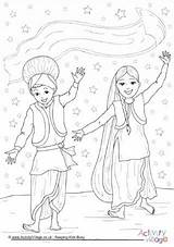 Bhangra Colouring Dance Pages Coloring Drawing Kids Vaisakhi Dancing Sikh Punjabi Girl School Boy Colour Kindergarten Family Activityvillage Easy Culture sketch template