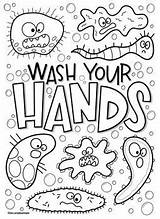 Washing Colouring Hygiene Germ Germs Sheet Murales Escolares Preschoolers Preescolar Doodles Ingles Colorear Teacherspayteachers Juntos Aprendemos sketch template