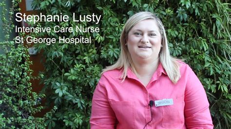 stephanie lusty intensive care nurse st george hospital youtube