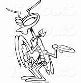 Mantis Cartoon Praying Pages Coloring Vector Plate Hungry Outlined Holding Cycle Life Frog Getcolorings Ron Leishman Color sketch template