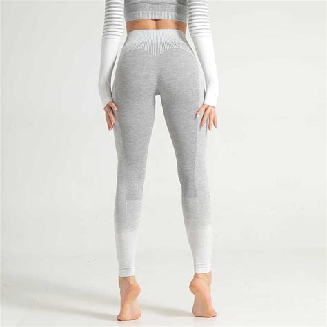 quick dry hot selling striped fitness leggings high waist nylon