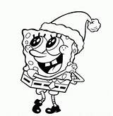 Coloring Spongebob Hat Pages Christmas Santa Wear Related sketch template